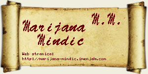 Marijana Mindić vizit kartica
